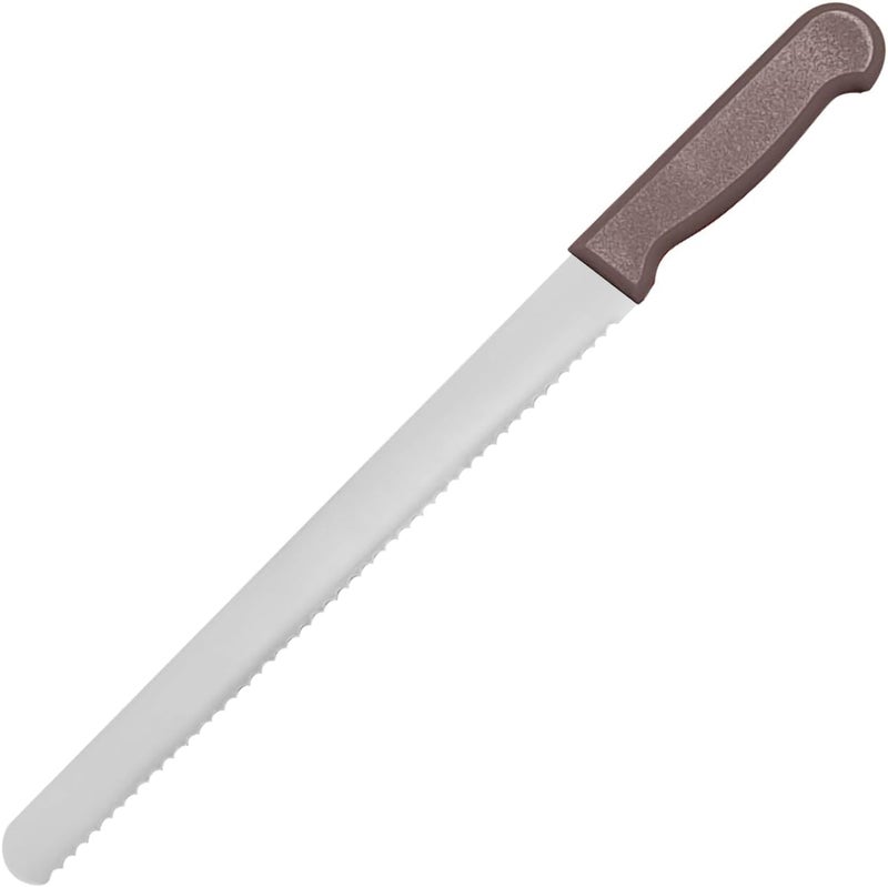 Kitchen master سكين خبز مسنن من الفولاذ المقاوم للصدأ 12 بوصة (بني) | قاطع بالجملة تجاري، KMK040 - Image 1